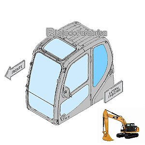 Vidro Lateral Traseiro Esquerdo Caterpillar 320GC 486-5426