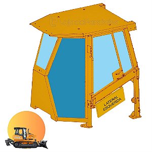 Vidro da Porta Esquerda Trator de Esteira Case 1150M 84322977