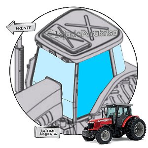 Vidro da Porta Esquerda Trator Massey Ferguson 4291 4292 4275