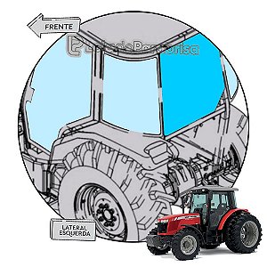 Vidro Vigia Traseiro Trator Massey Ferguson 4291 4292 4275