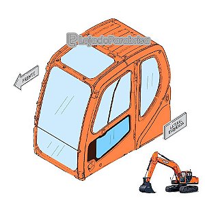 Vidro Inferior da Porta Escavadeira Doosan DX225LC 90300069A