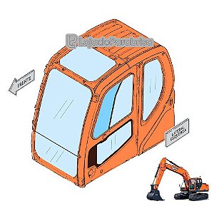 Vidro Superior da Porta Escavadeira Doosan DX225LC 90300070A