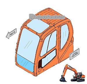 Vidro Parabrisa Inferior Escavadeira Doosan DX225LC Laminado