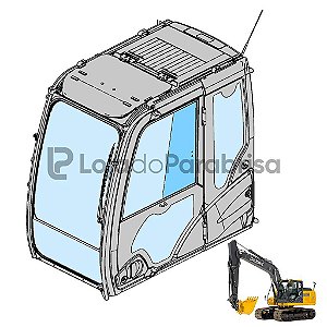 Vidro Janela Traseira Escavadeira Jonh Deere 210G 130G 350G