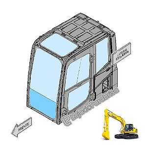 Parabrisa Inferior Escavadeira Komatsu PC200-8 Laminado