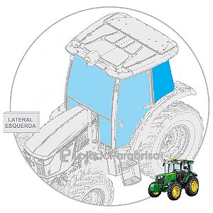 Vidro Janela Lateral Traseira Esquerda Trator John Deere 5078E