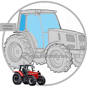 Vidro Janela Traseira Direita Trator Massey Ferguson 680