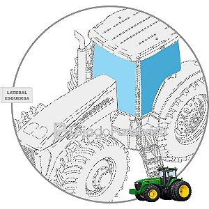 Vidro da Porta Esquerda Trator John Deere 7715