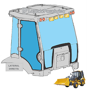 Vidro da Porta Direita Retroescavadeira XCMG XT870