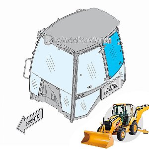 Vidro Lateral Esquerdo Superior Traseiro Retro Cat 416E
