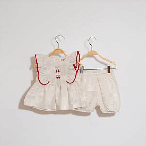 Conjunto Bordado Cereja