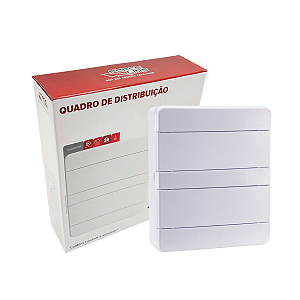 Quadro de Distribuição de Sobrepor Branco Para 24 Disjuntores DIN