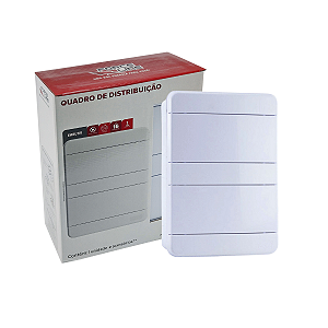 Quadro de Distribuição de Embutir Branco Para 16 Disjuntores DIN