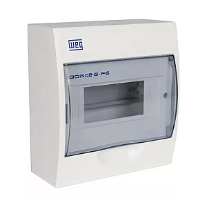 Quadro De Distribuição Sobrepor Tampa Acrilico Fumê Até 8 Disjuntores - Weg