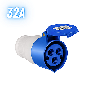 Acoplador Tomada Industrial Elgin 32a 2p+t 6h 220v - Azul