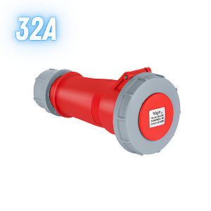 Acoplador Industrial 32a 3p+t 6h 380v Ip67 Elgin - Vermelho