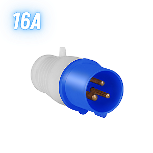 Plug Industrial Macho 16a 2p+t 220v 4h Elgin - Azul