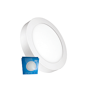 Luminária Painel LED Redondo Sobrepor 24W 6500K Branca Fria Bivolt Elgin