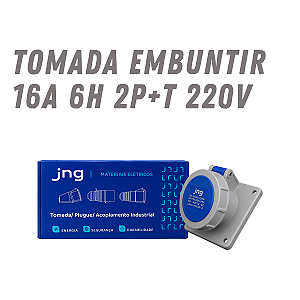 Tomada De Embutir Industrial 16a 2p+t 220v 6h Ip67 - Jng