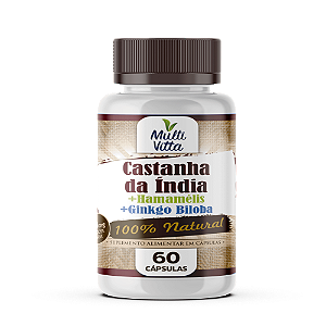 CASTANHA DA INDIA+HAMAMÉLIS+GINGKGO BILOBA 60 CAPS MULTIVITTA