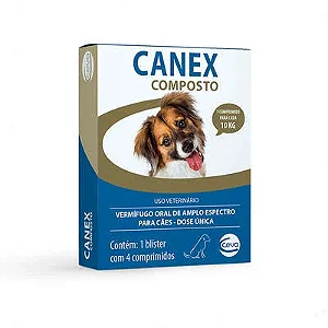 Vermifugo Canex Composto Ceva Para Caes 4 Comprimidos