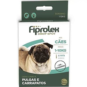 Antipulgas Fiprolex Para Caes 1kg Ate 10kg 0,67ml
