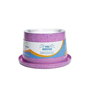 Comedouro Antiformiga Para Gatos Mr. Bigode Rosa 250ml