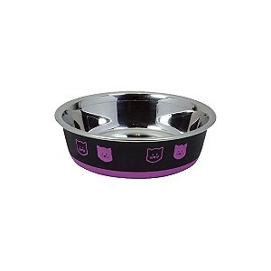 Comedouro Gatos Inox Fusion Rosa Jambo 225 ml