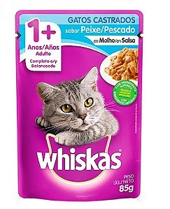 Whiskas Sache Gato Ad Castrado Peixe 85g