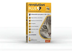 Antipulgas E Carrapatos Zoetis Revolution Plus 0,25ml 1,25kg - 2,5kg Para Gatos 1 Ambola