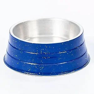 Comedouro Aluminio Pesado Mini Azul 300ml
