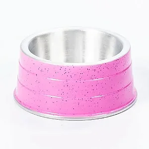 Comedouro Aluminio Pesado Mini Rosa 300ml