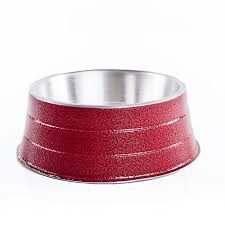 Comedouro Aluminio Pesado Pequeno Vermelho 600ml