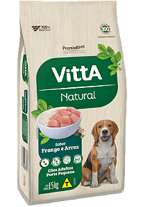 Vitta Natural Caes Adulto Porte Pequeno Frango E Arroz 15kg