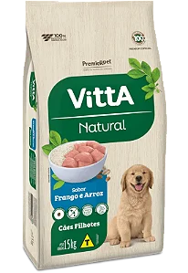 Vitta Natural Caes Filhote Frango E Arroz 15kg