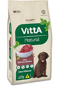 Vitta Natural Caes Filhote Carne E Arroz 15kg