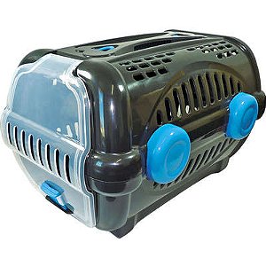 Caixa De Transporte Luxo Furacao Pet N1 - Preto C/ Azul