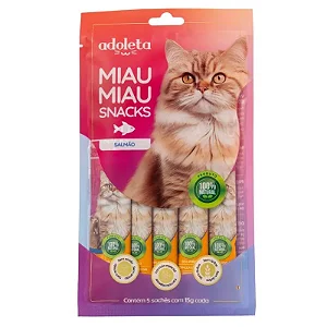 Adoleta Miau Miau Snacks Salmao 5x15g