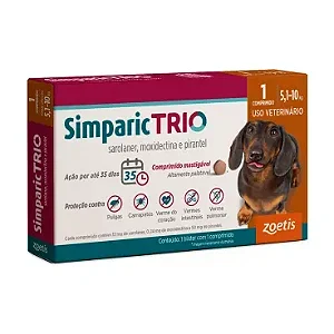 Antipulgas E Carrapatos Zoetis Simparic Trio 5,1-10kg 12mg 1 Comp.