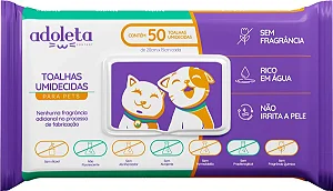 Toalhas Umidecidas Adoleta Com 50 Unidades