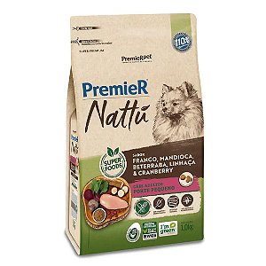 Ração Premier Nattu Cães Adultos Mandioca Pequeno Porte 1 kg