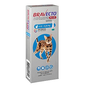 Bravecto Plus Gato 250mg (2,8 A 6,25kg)