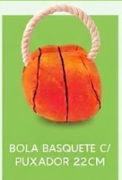 Pelucia Bola Basquete C/ Puxador 22cm