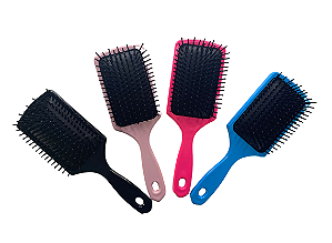 Escova de Cabelo Raquete Pentear e Desembaraçar Almofadada Quadrada Tamanho M
