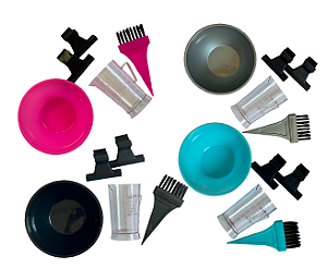 Kit para Descoloração com Cumbuca Pincel Medidor e Presilhas