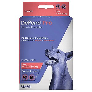 Antipulgas e Carrapatos Defend Pro para Cães 10 a 20 kg Biovet 1 pipeta