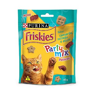 Petisco Friskies Party Mix Gatos Camarão, Salmão e Atum 40g