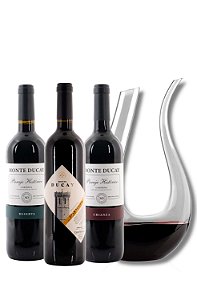Kit 3 Vinhos Tintos Monte Ducay - Crianza+Reserva+Gran Reserva+Decanter