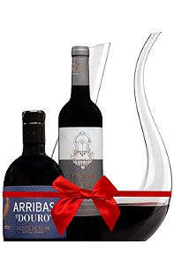 Kit Azeite Grande Escolha, Vinho Tinto Fonte da Galega e Decanter