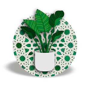 Mini Quadro 3D - Vaso planta Bananeira
